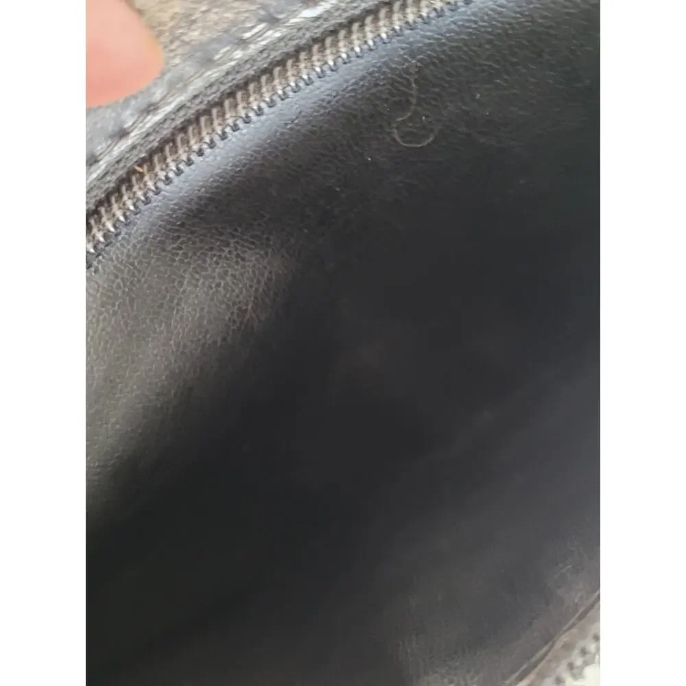Mario Valentino Bag Clutch Handbag‎ Vintage Pouch Italian Black Zip Leather 10x7